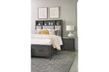 Wittenberry Gray Modern Contemporary Solid Wood Fabric Upholstered Storage Bedroom Set - Ella Furniture