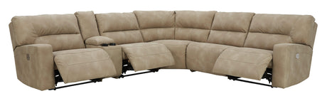 Next-gen Durapella Sand 6-Piece Power Reclining Sectional - Ella Furniture