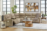 Next-gen Durapella Sand 6-Piece Power Reclining Sectional - Ella Furniture