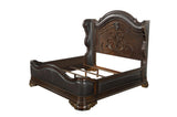 Royal Highlands Brown Cherry Finish Contemporary Solid Wood Faux Leather Upholstered Bedroom Set - Ella Furniture