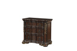 Royal Highlands Brown Cherry Finish Contemporary Solid Wood Faux Leather Upholstered Bedroom Set - Ella Furniture