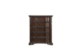 Royal Highlands Brown Cherry Finish Contemporary Solid Wood Faux Leather Upholstered Bedroom Set - Ella Furniture