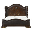 Royal Cherry Modern Traditional Wood And Engineered Wood Faux Leather Upholstered King Panel Bed - Ella Furniture