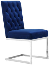 Carlton Blue Velvet Dining Chair - Ella Furniture