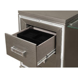 Tamsin Silver Gray Contemporary Wood And Engineered Wood Vanity Dresser With Mirror - Ella Furniture