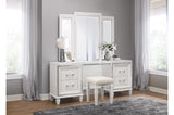 Tamsin White Contemporary Solid Wood Faux Leather Upholstered LED Storage Platform Bedroom Set - Ella Furniture