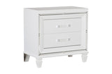 Tamsin White Contemporary Solid Wood Faux Leather Upholstered LED Storage Platform Bedroom Set - Ella Furniture