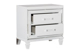 Tamsin White Contemporary Solid Wood Faux Leather Upholstered LED Storage Platform Bedroom Set - Ella Furniture
