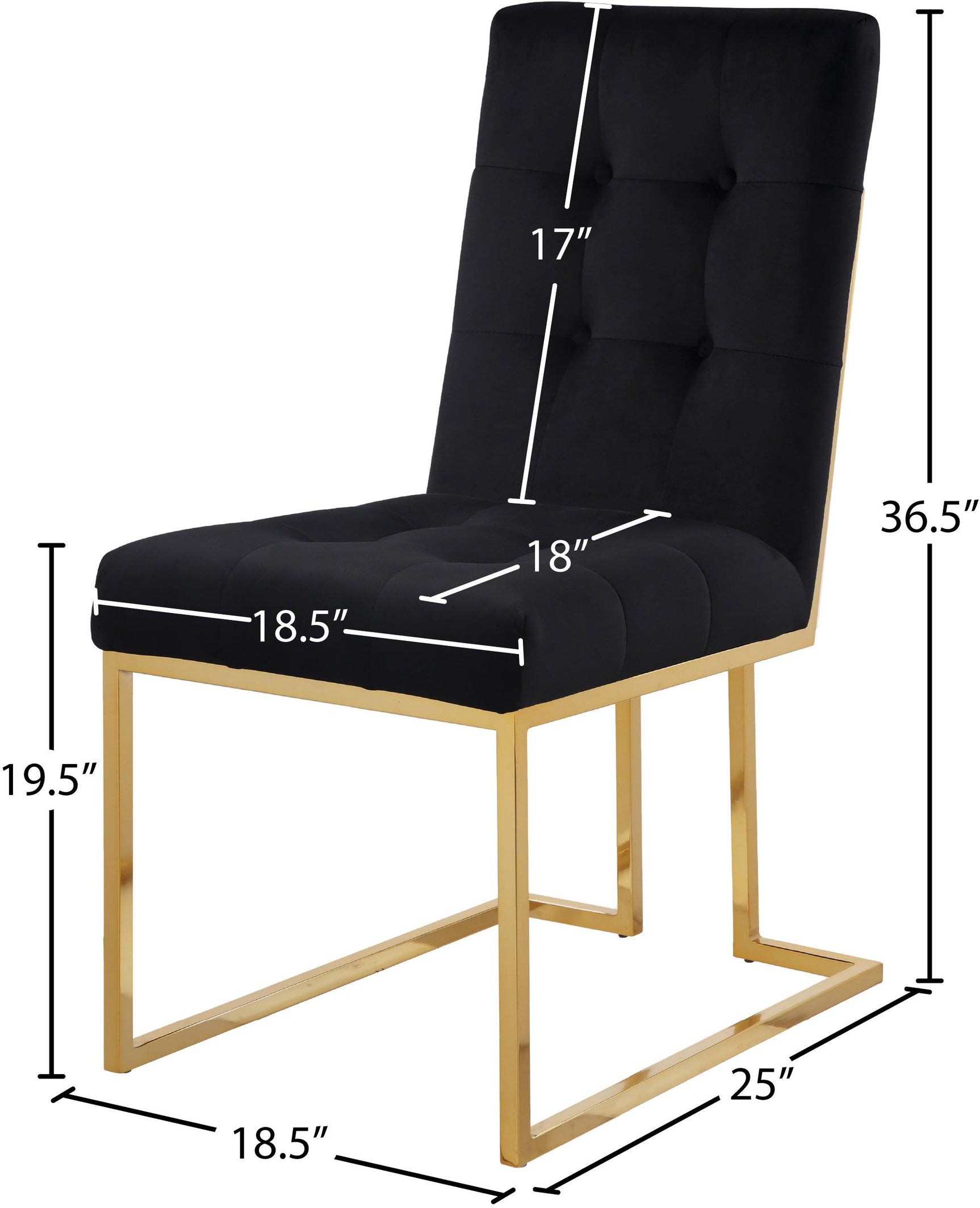 Pierre Black Velvet Dining Chair - Ella Furniture