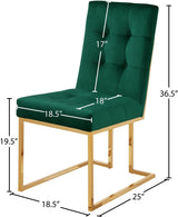 Pierre Green Velvet Dining Chair - Ella Furniture