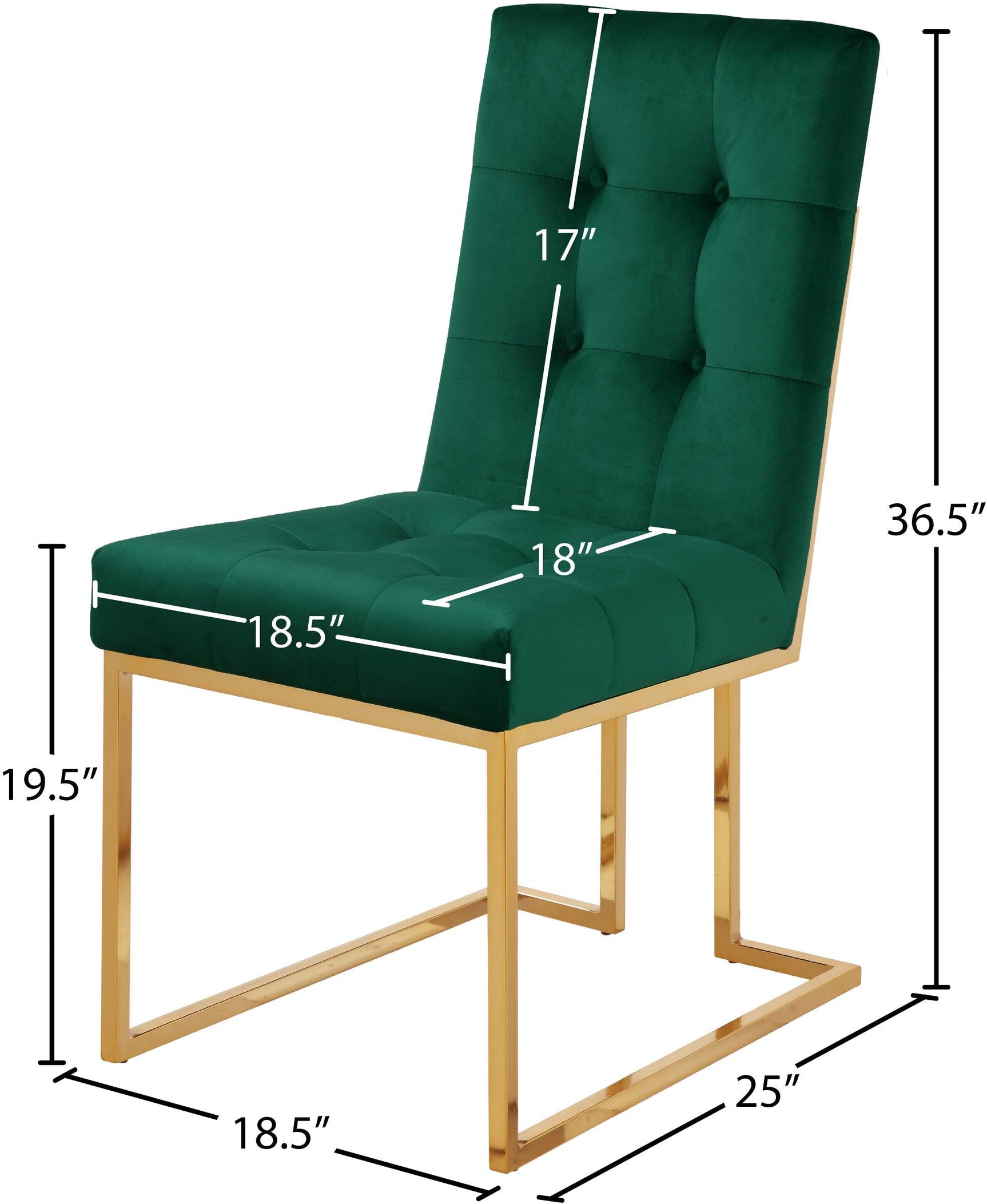 Pierre Green Velvet Dining Chair - Ella Furniture