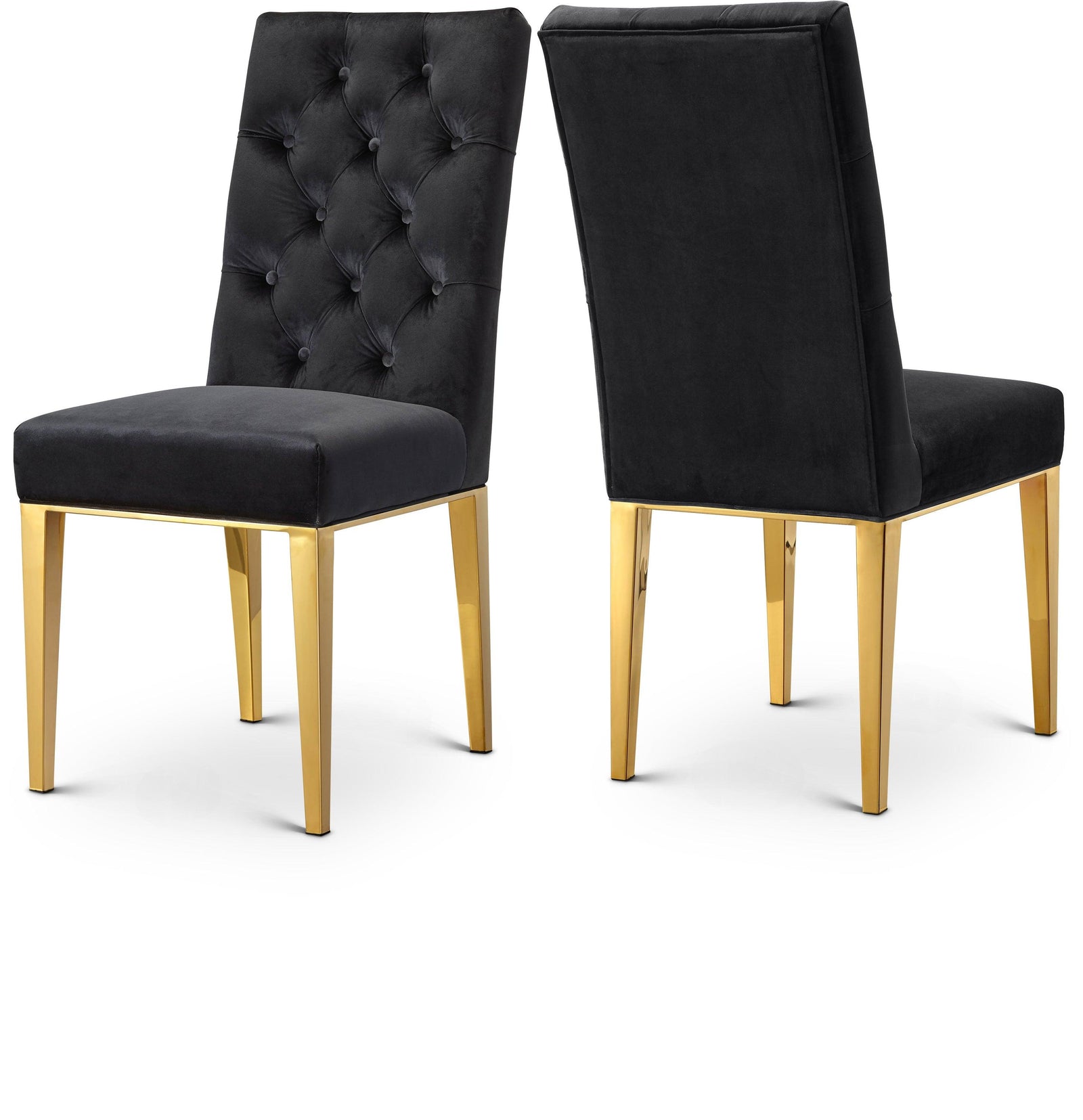 Capri Black Velvet Dining Chair - Ella Furniture