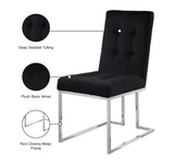 Alexis Black Velvet Dining Chair - Ella Furniture