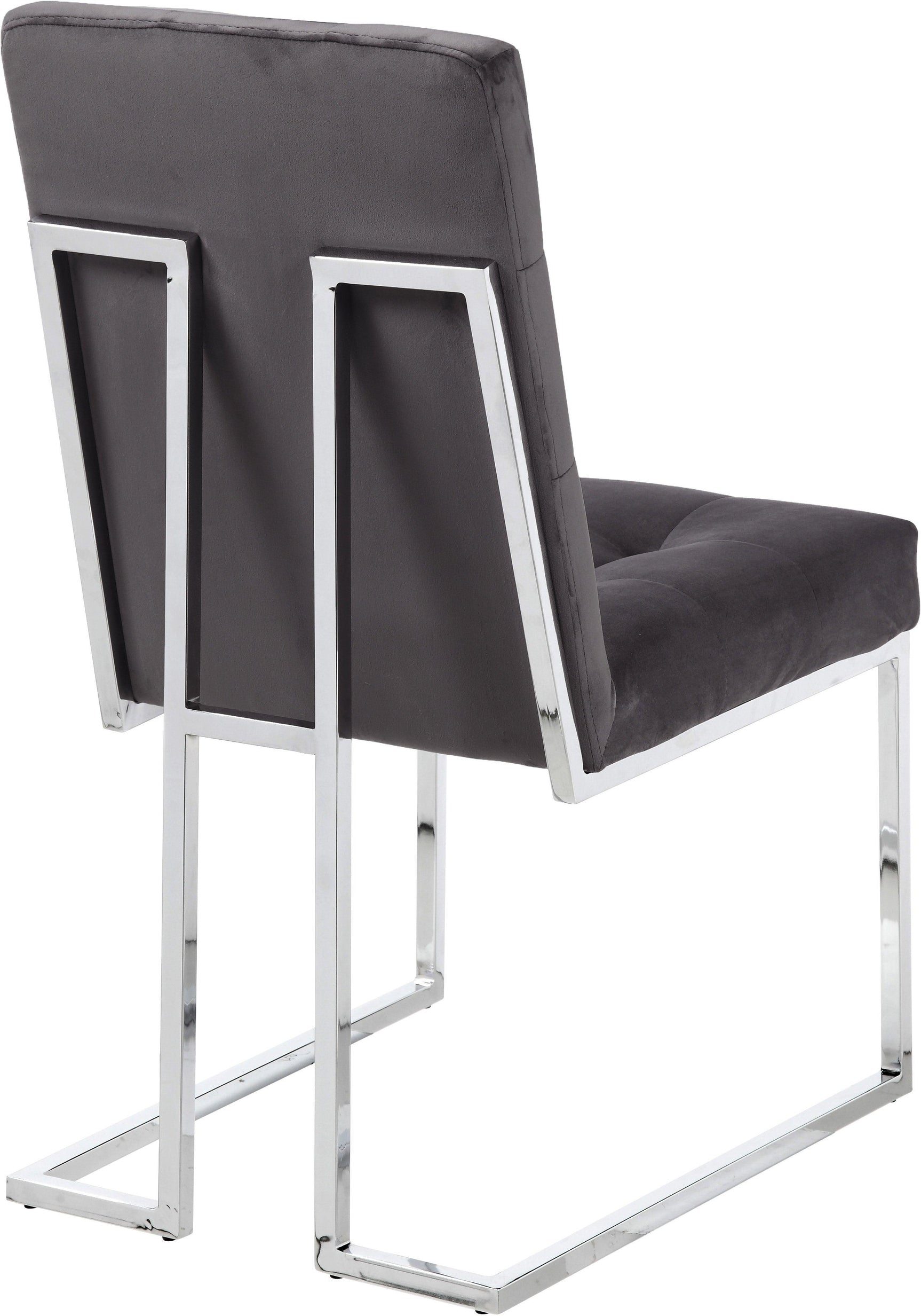 Alexis Grey Velvet Dining Chair - Ella Furniture