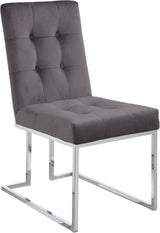 Alexis Grey Velvet Dining Chair - Ella Furniture