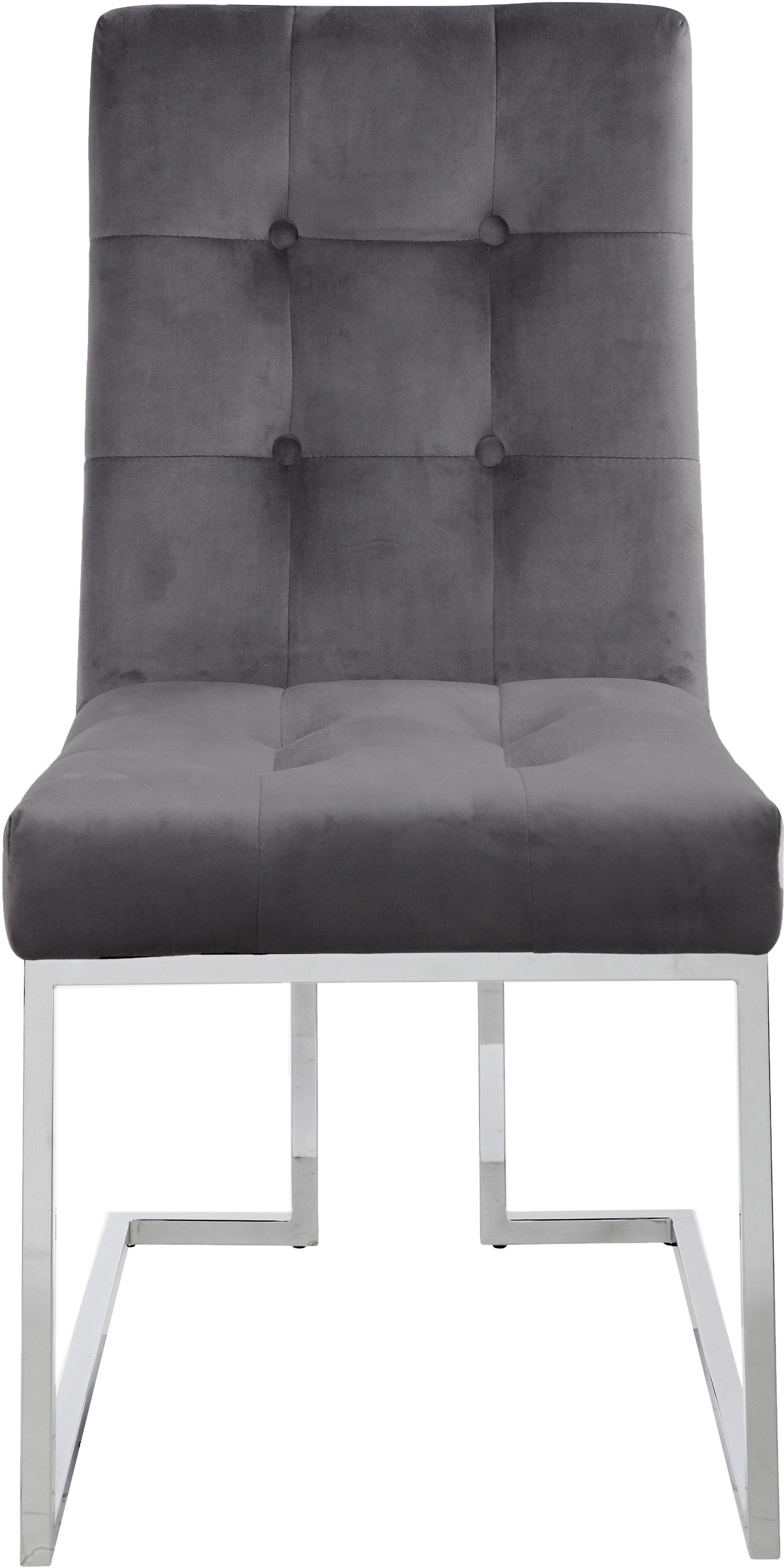 Alexis Grey Velvet Dining Chair - Ella Furniture