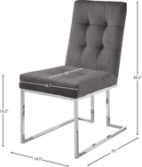 Alexis Grey Velvet Dining Chair - Ella Furniture