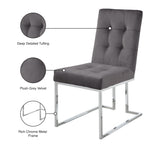 Alexis Grey Velvet Dining Chair - Ella Furniture