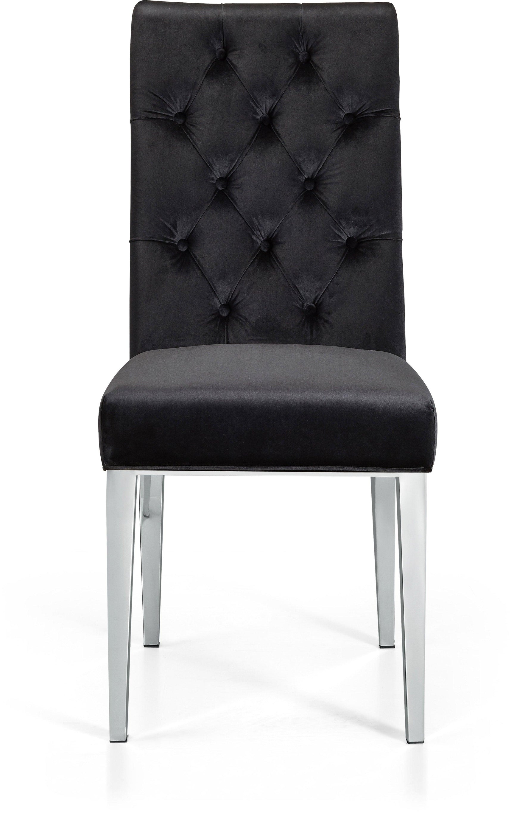 Juno Black Velvet Dining Chair - Ella Furniture