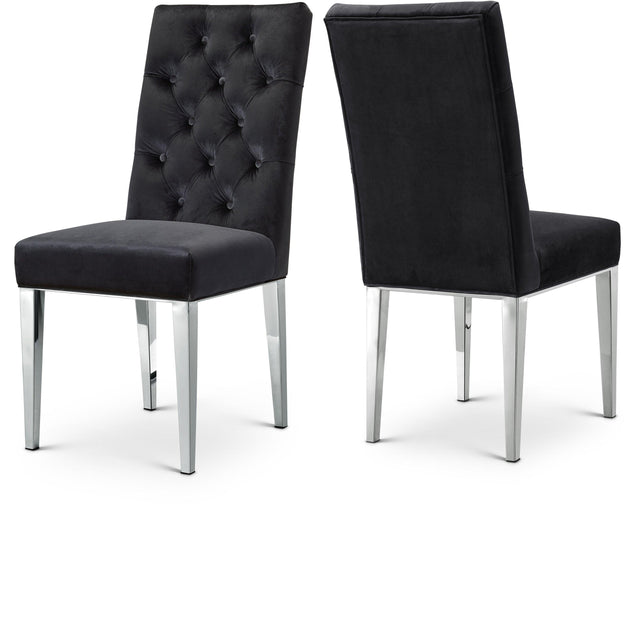 Juno Black Velvet Dining Chair - Ella Furniture