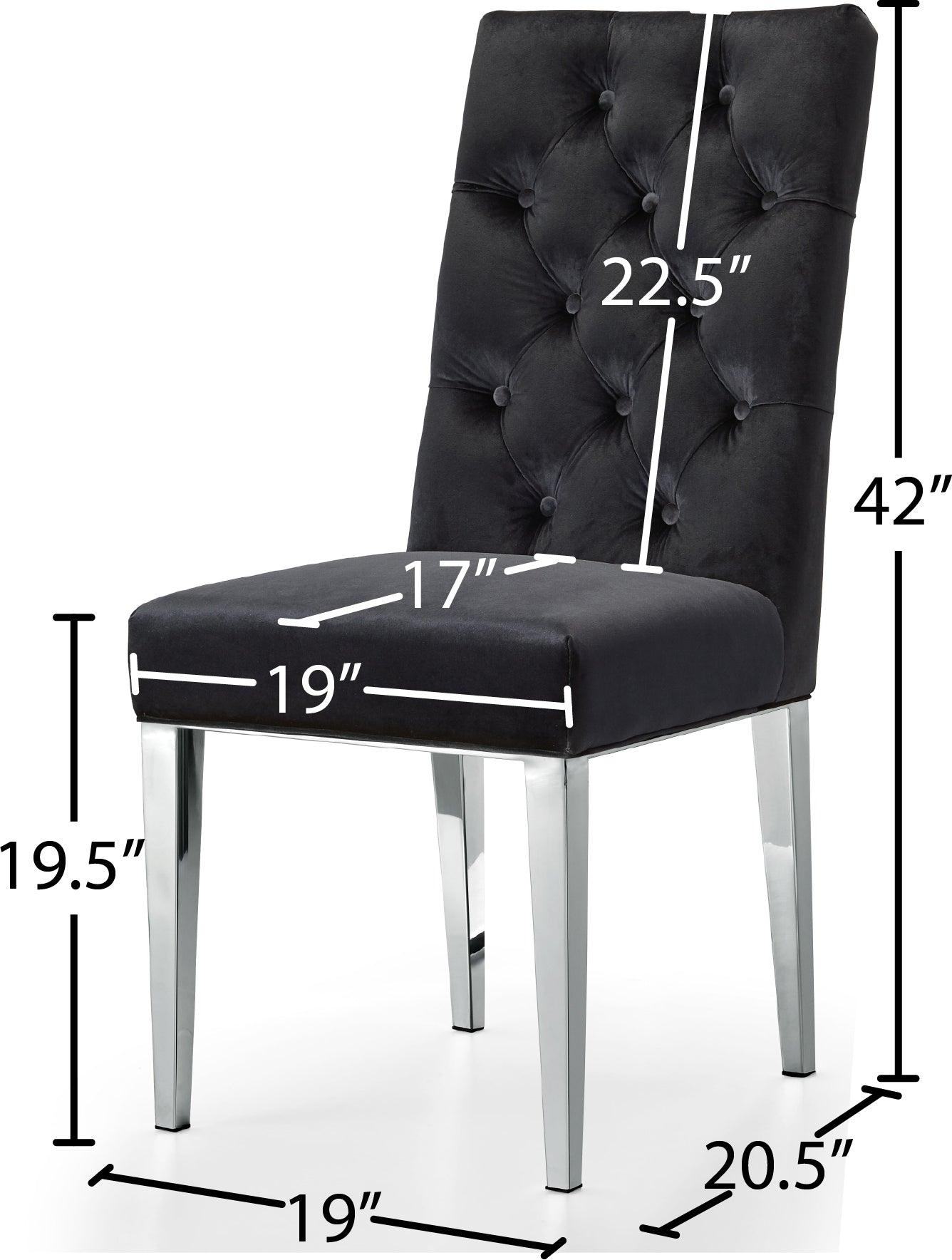 Juno Black Velvet Dining Chair - Ella Furniture