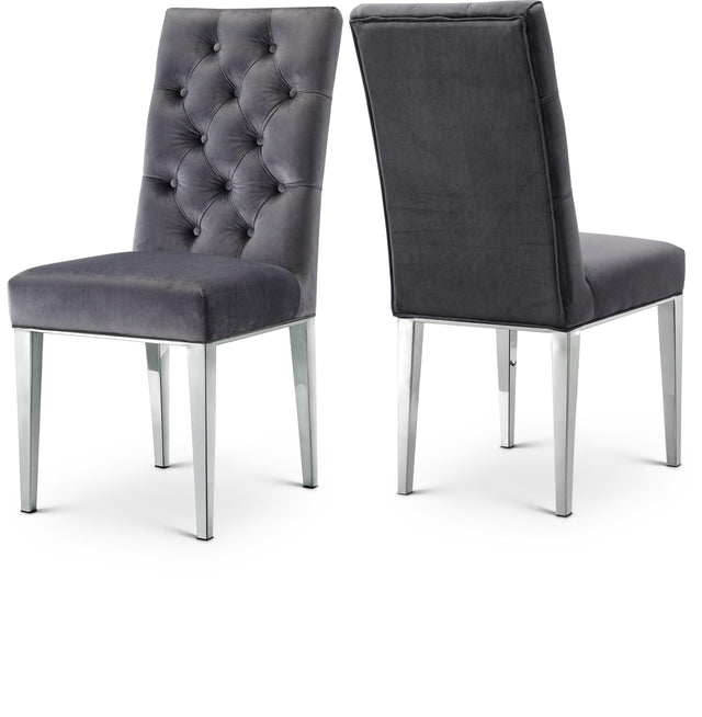 Juno Grey Velvet Dining Chair - Ella Furniture