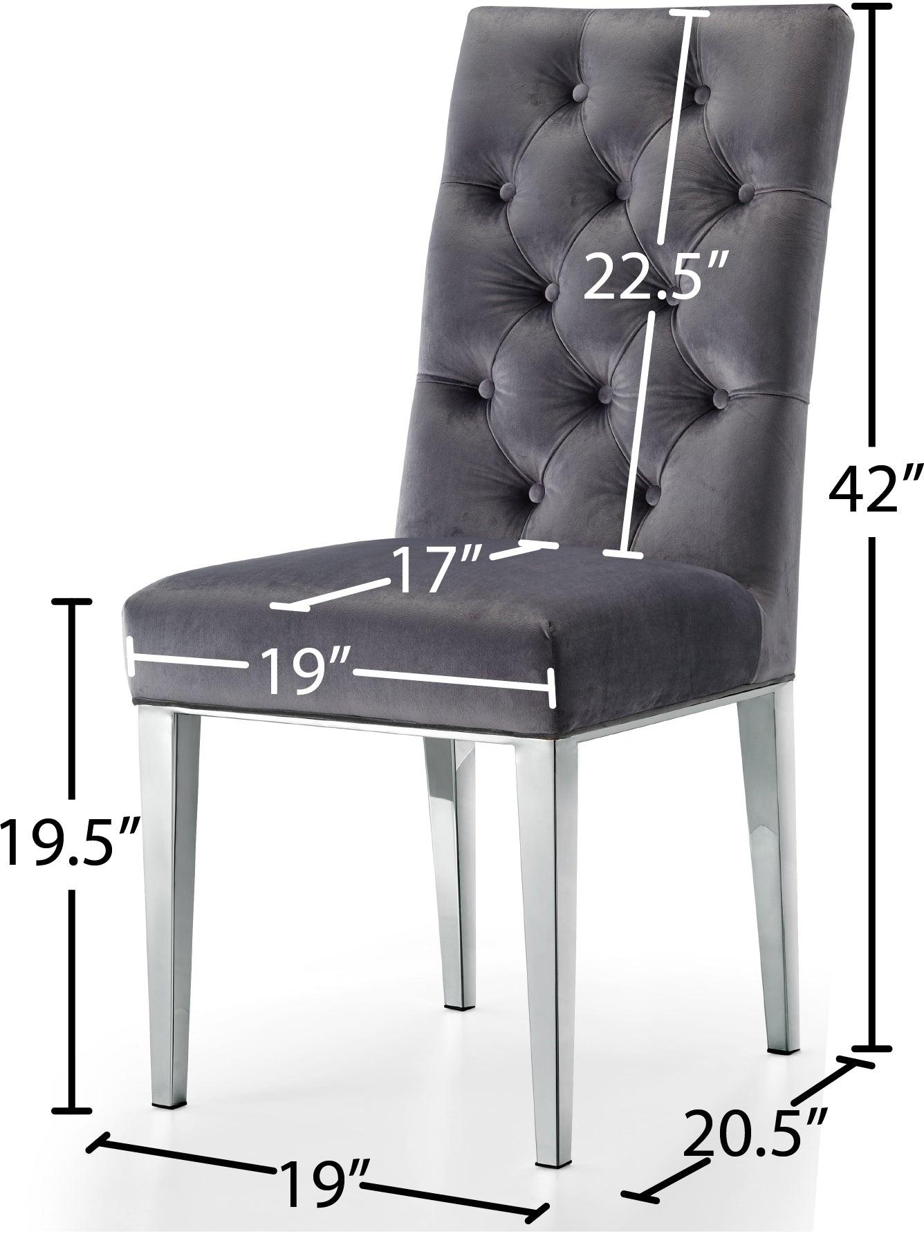 Juno Grey Velvet Dining Chair - Ella Furniture