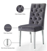 Juno Grey Velvet Dining Chair - Ella Furniture