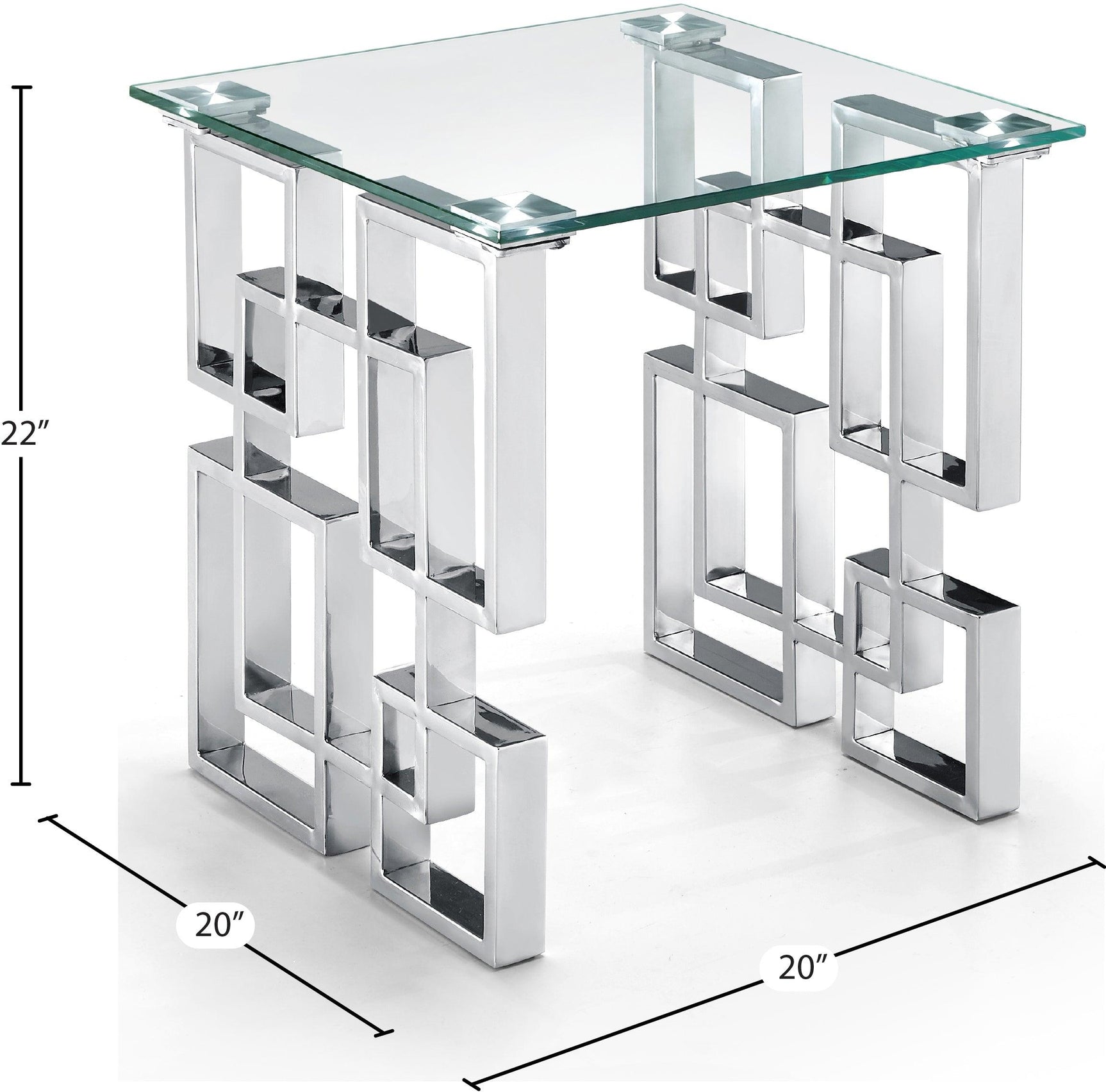 Alexis E Chrome End Table - Ella Furniture