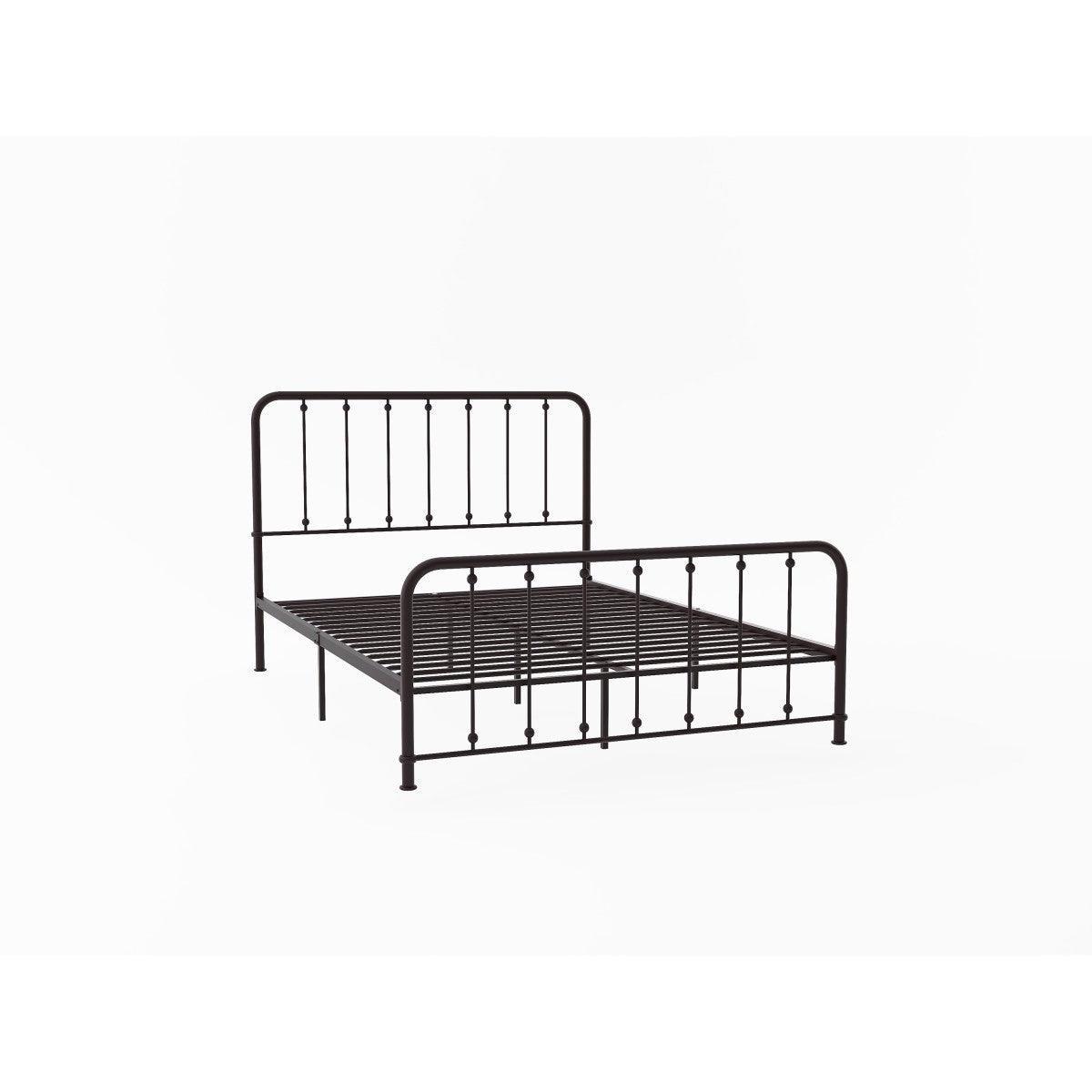 Larkspur Dark Bronze Finish Modern Traditional Full Platform Bed With Metal Frame - Ella Furniture