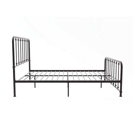 Larkspur Dark Bronze Finish Modern Traditional Youth Queen Platform Bed With Metal Frame - Ella Furniture