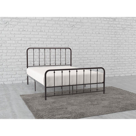 Larkspur Dark Bronze Modern Traditional Metal Frame Full Platform Bed - Ella Furniture