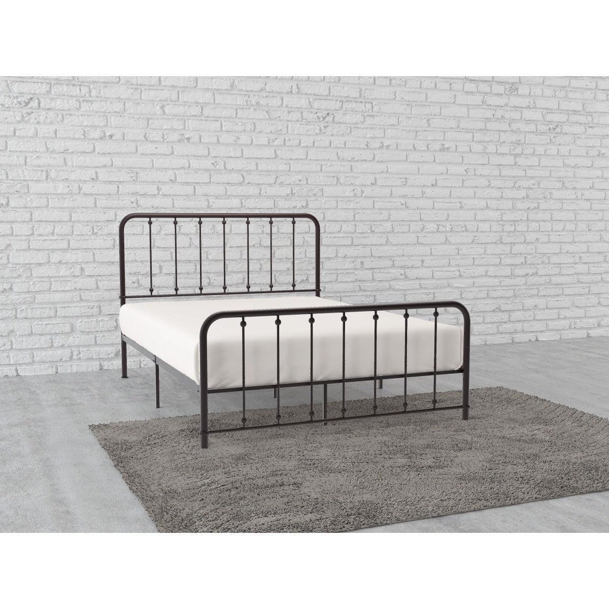 Larkspur Dark Bronze Finish Modern Traditional Full Platform Bed With Metal Frame - Ella Furniture