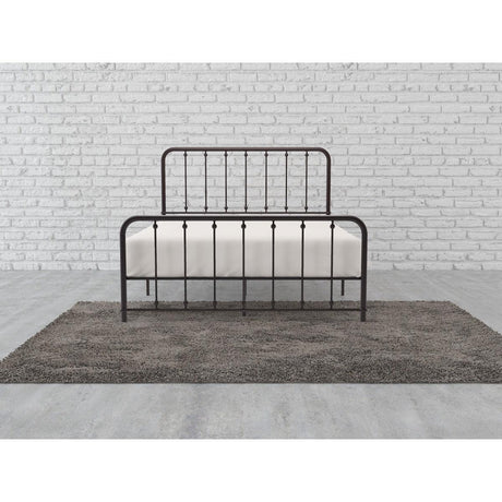 Larkspur Dark Bronze Modern Traditional Metal Frame Queen Platform Bed - Ella Furniture