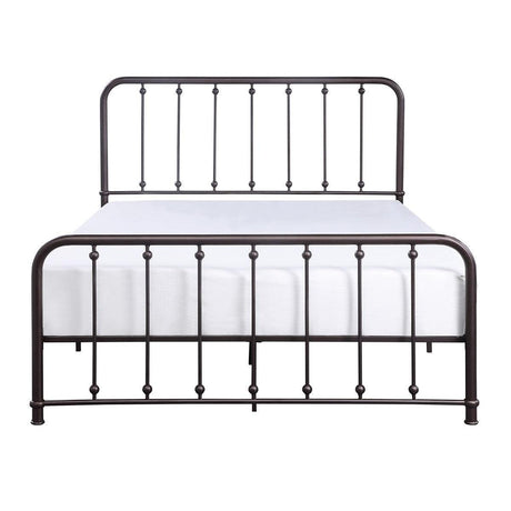 Larkspur Dark Bronze Modern Traditional Metal Frame Queen Platform Bed - Ella Furniture