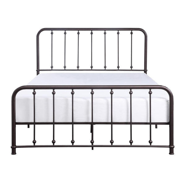 Larkspur Dark Bronze Finish Modern Traditional Youth Queen Platform Bed With Metal Frame - Ella Furniture