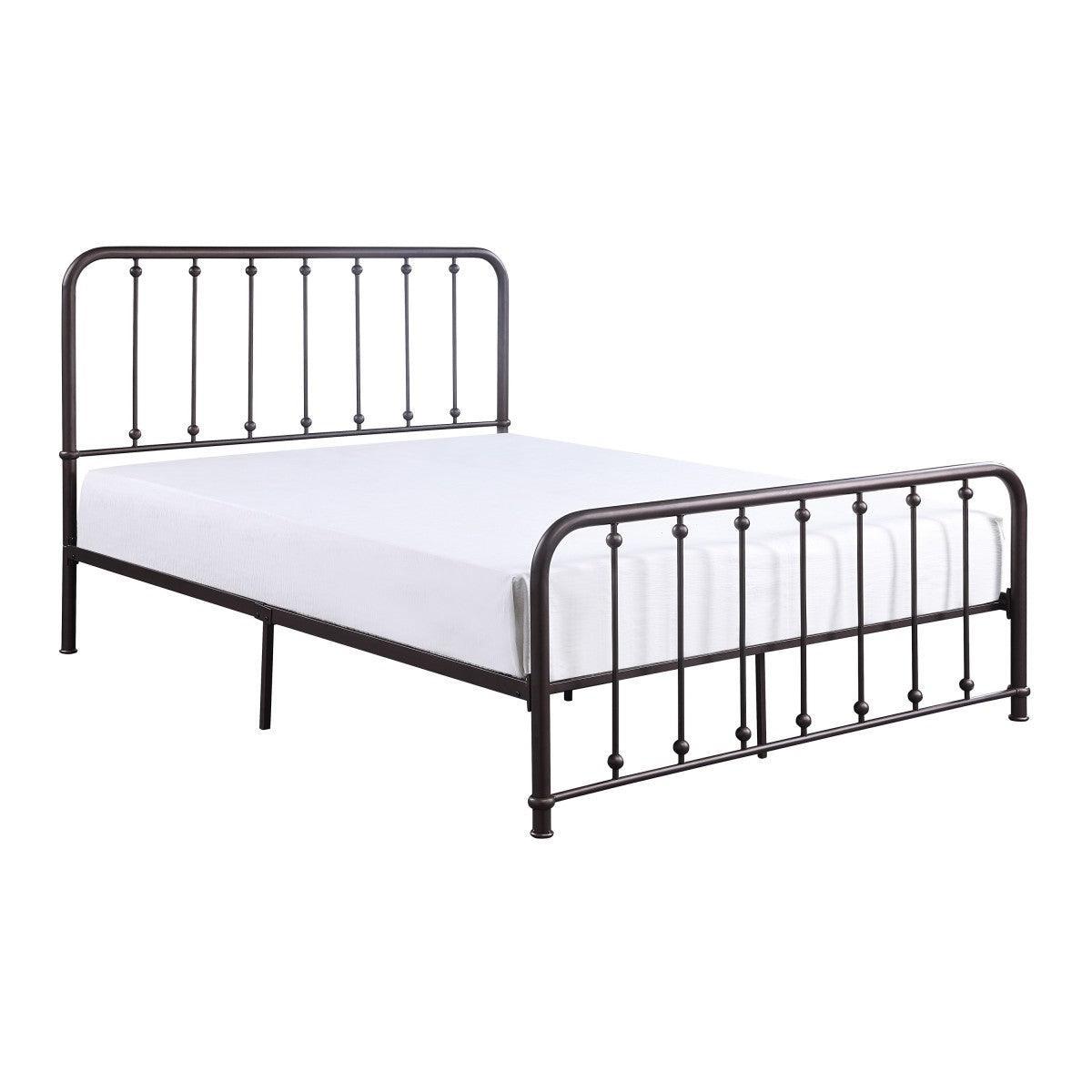 Larkspur Dark Bronze Modern Classic Metal King Platform Bed - Ella Furniture