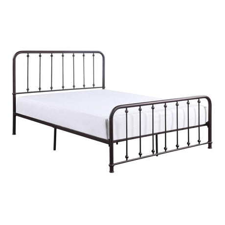 Larkspur Dark Bronze Modern Classic Metal King Platform Bed - Ella Furniture