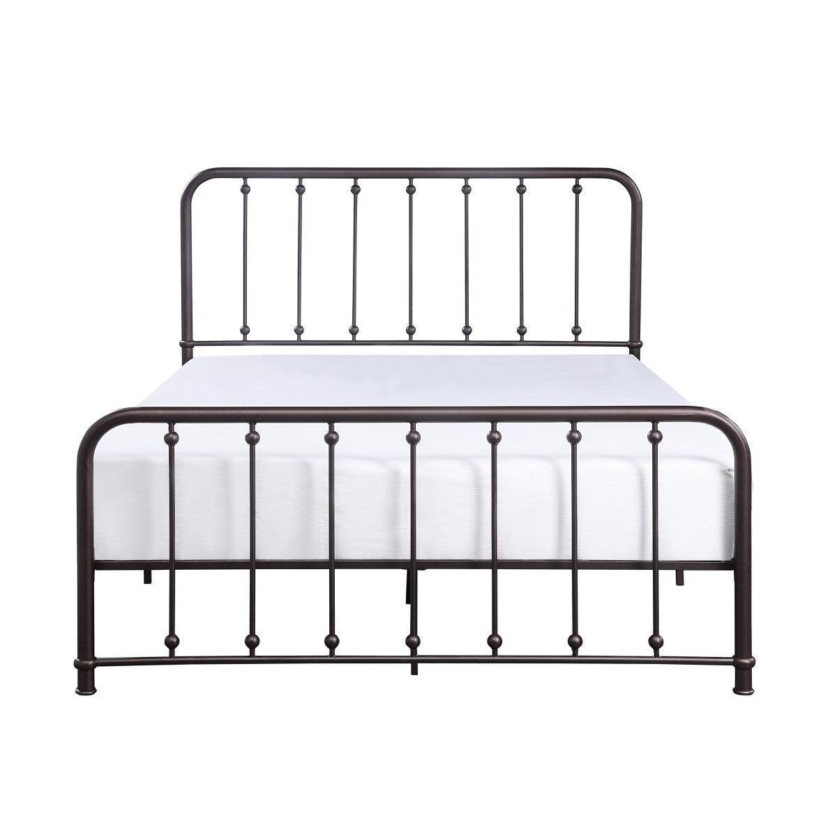 Larkspur Dark Bronze Finish Modern Traditional Full Platform Bed With Metal Frame - Ella Furniture