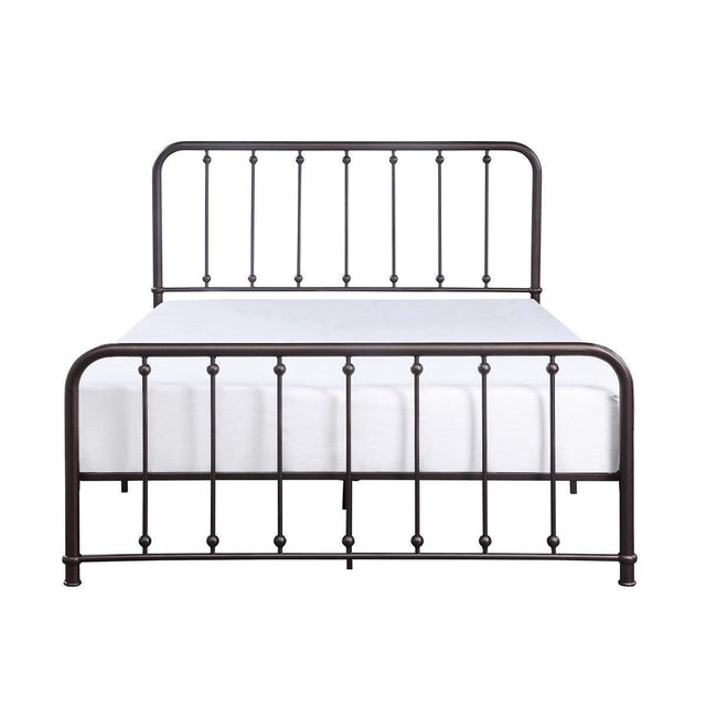 Larkspur Dark Bronze Finish Modern Traditional Full Platform Bed With Metal Frame - Ella Furniture