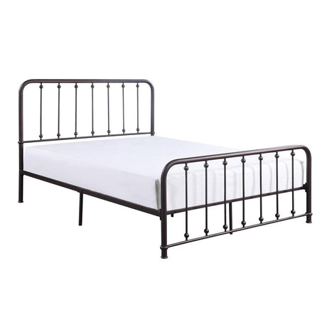 Larkspur Dark Bronze Modern Traditional Metal Frame Full Platform Bed - Ella Furniture
