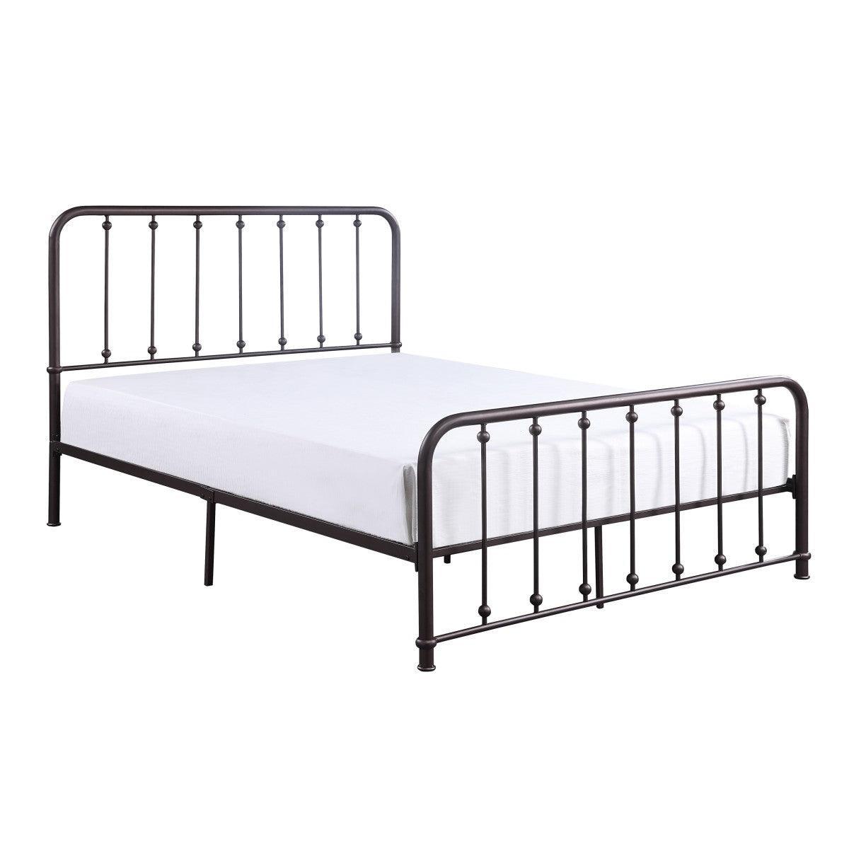 Larkspur Dark Bronze Finish Modern Traditional Full Platform Bed With Metal Frame - Ella Furniture