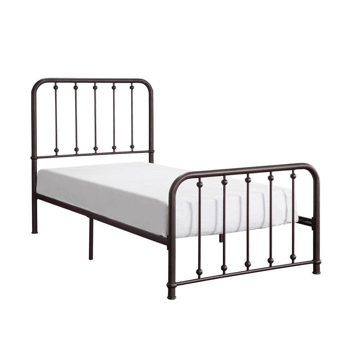 Larkspur Dark Bronze Modern Traditional Metal Frame Youth Twin Platform Bed - Ella Furniture