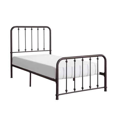 Larkspur Dark Bronze Modern Traditional Metal Frame Youth Twin Platform Bed - Ella Furniture