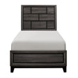 Davi Gray Modern Contemporary Sleek Faux Wood Veneer, Wood And Engineered Wood Twin Bed - Ella Furniture