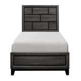 Davi Gray Modern Contemporary Faux Wood Veneer Wood And Engineered Wood Youth Twin Panel Bed - Ella Furniture