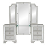 Avondole Silver Modern Traditional Wood And Engineered Wood Vanity Dresser With Mirror - Ella Furniture
