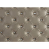Avondale Gray Modern Wood Engineered Wood Glass Faux Leather Upholstered Tufted Queen Panel Bed - Ella Furniture