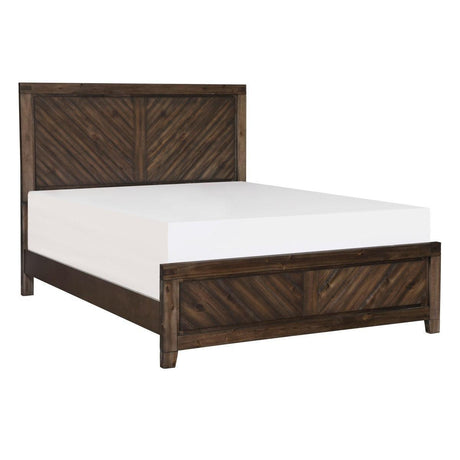 Parnell Rustic Cherry Modern Acacia Veneer Wood And Engineered Wood King Panel Bed - Ella Furniture