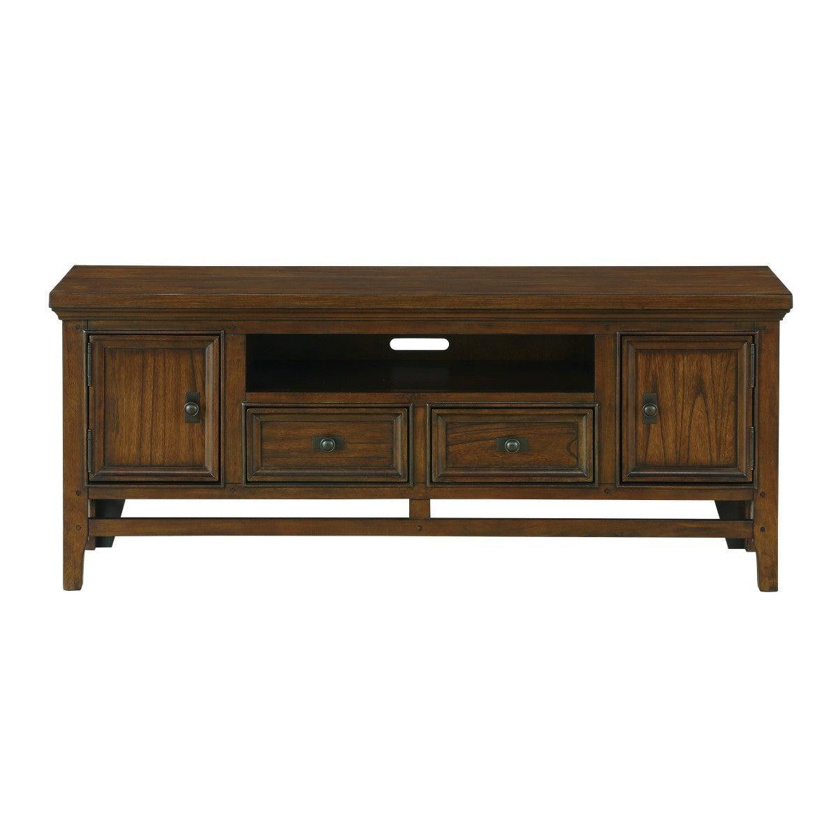 Frazier Park Brown Cherry Modern Traditional Solid Wood And Engineered Wood Tv Stand - Ella Furniture